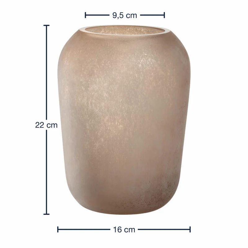 Leonardo Vase Trogolo, Blumenvase, Tischvase, Dekovase, Glas, Beige, H 22 cm, 033203
