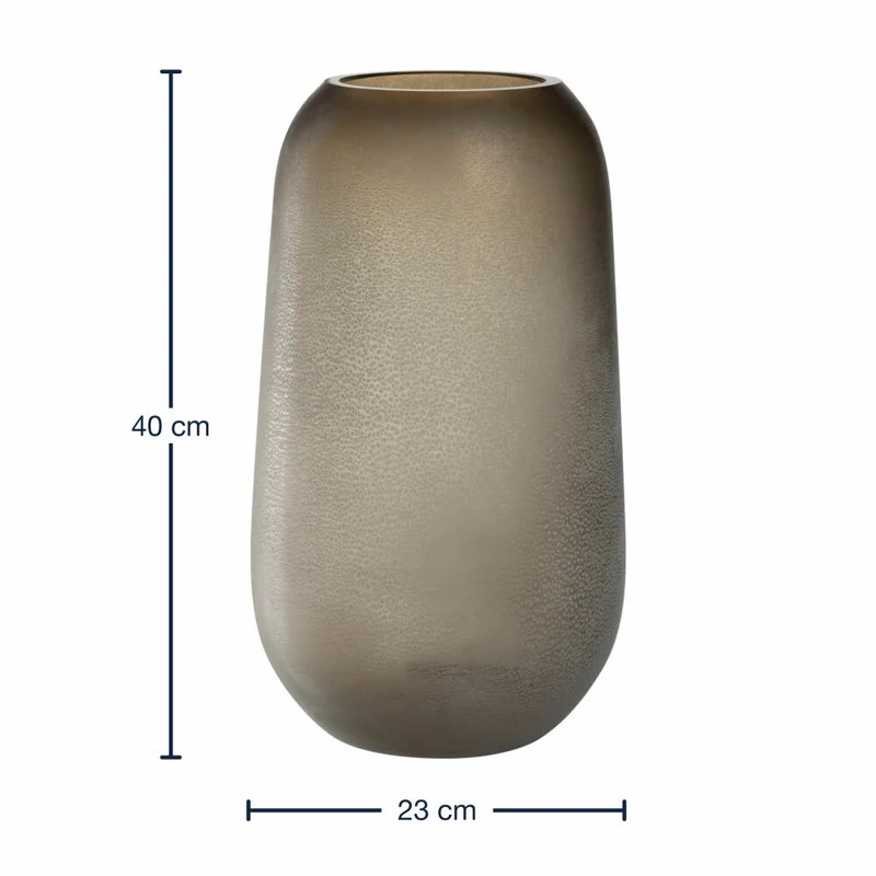Leonardo Vase Trogolo, Blumenvase, Tischvase, Dekovase, Glas, Taupe, H 40 cm, 033204