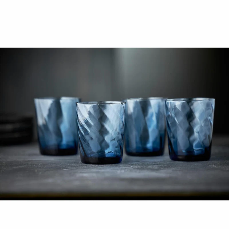Lyngby Glas Wasserglas Vienna 4er Set, Becher, Glas, Blau, 300 ml, 30188