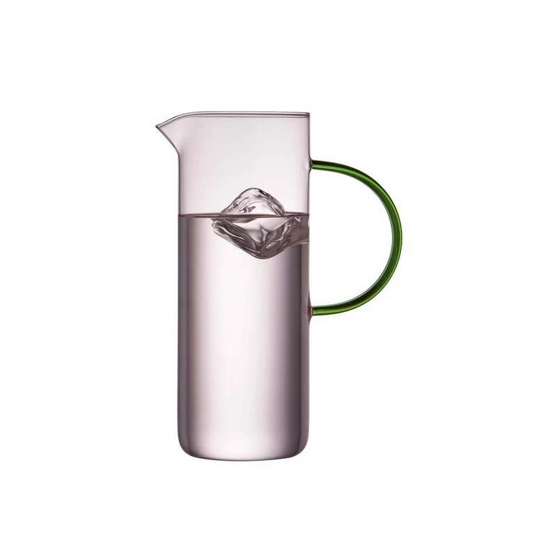 Lyngby Glas Glaskanne Torino, Krug, Pitcher, Glas, Pink, Grün, 1.1 L, 30194