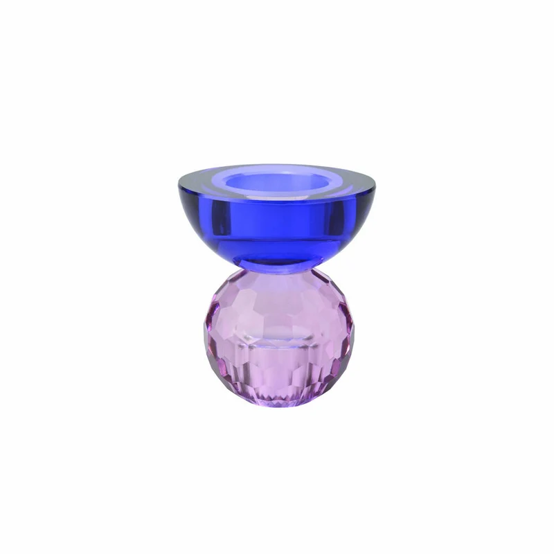 Gift Company Kerzenhalter / Teelichthalter Sari Kugel Cabochon, Kerzenständer, Glas, Flieder / Blau, H 9 cm, 1163201009