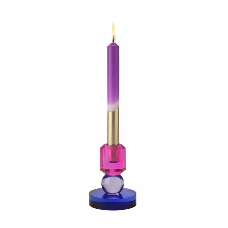 Gift Company Kerzenhalter Sari 1 Kugel, Kerzenständer, Glas, Pink / Flieder / Lila, H 10.5 cm, 1163301020