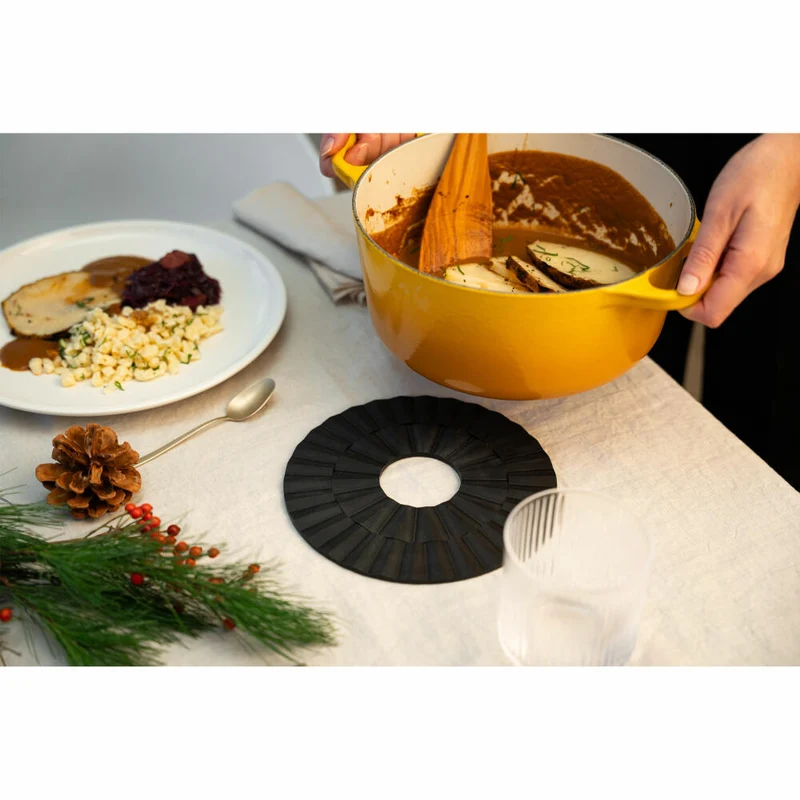 Continenta Untersetzer Rund, Topfuntersetzer, Pfannenuntersetzer, Duracore, Schwarz, Ø 20 cm, 5371