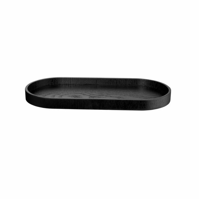 ASA Selection wood Holztablett Oval, Tablett, Serviertablett, Dekotablett, Holz, Schwarz, 35.5 x 6.5 cm, 53796900