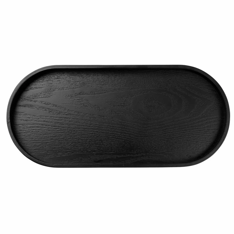 ASA Selection wood Holztablett Oval, Tablett, Serviertablett, Dekotablett, Holz, Schwarz, 35.5 x 6.5 cm, 53796900