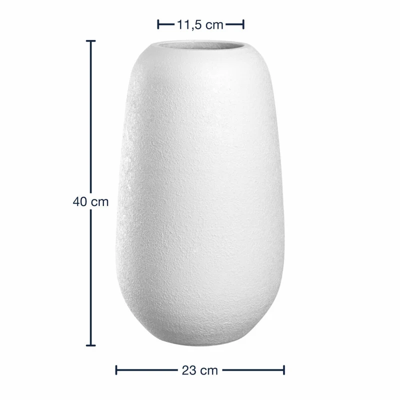 Leonardo Keramikvase Trogolo, Vase, Blumenvase, Dekovase, Keramik, Weiß, H 40 cm, 033206