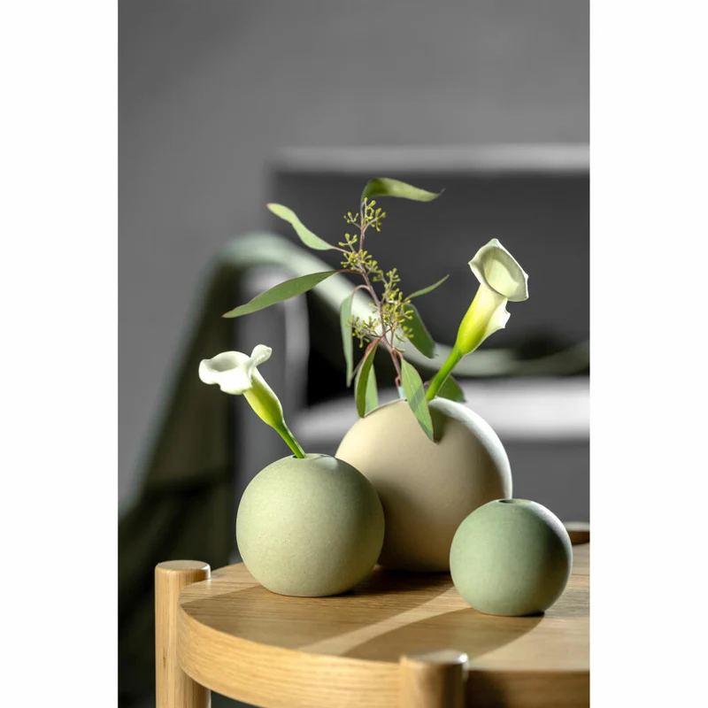 Leonardo Keramikvase Bolla, Vase, Blumenvase, Dekovase, Keramik, Hellgrün, H 9 cm, 026817