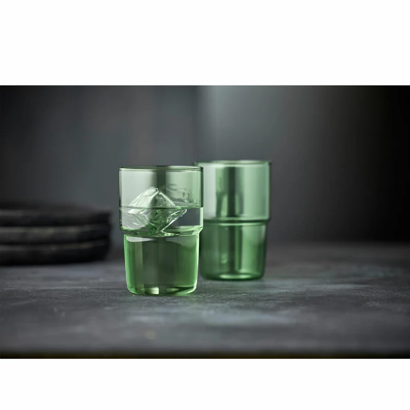 Lyngby Glas Trinkglas Torino 2er Set, Becher, Glas, Grün, 400 ml, 30198