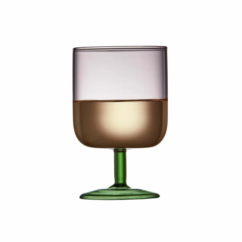 Lyngby Glas Weinglas Torino 2er Set, zweifarbig, Glas, Pink, Grün, 300 ml, 30205