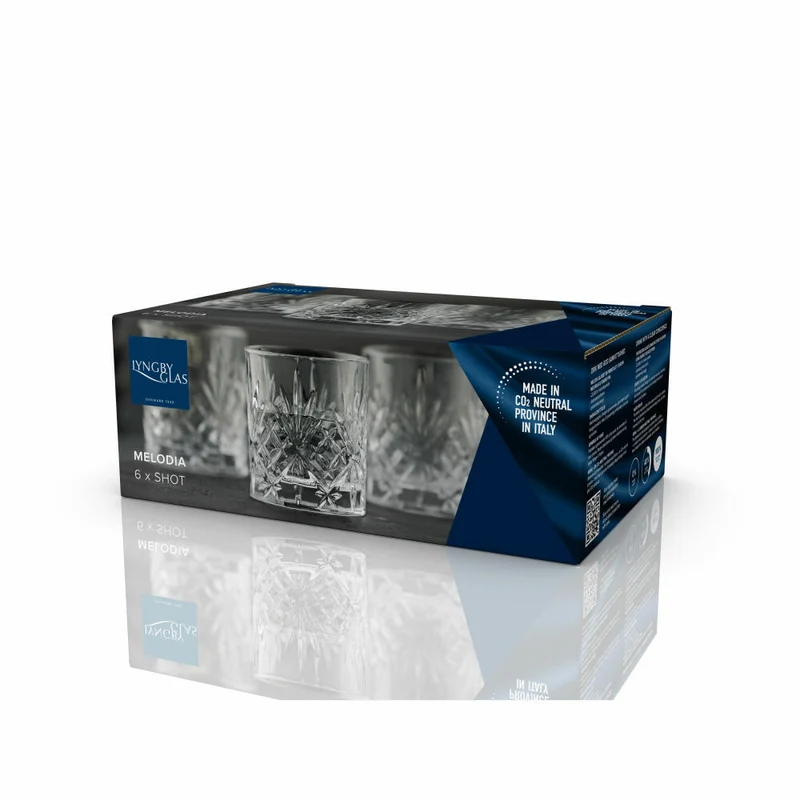 Lyngby Glas Messglas Melodia 6er Set, Messbecher, Kristallglas, Transparent, 80 ml, 31134