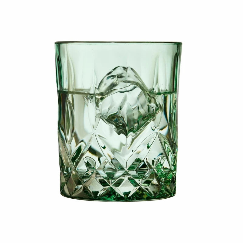 Lyngby Glas Whiskyglas Sorrento 4er Set, Tumbler, Kalk-Soda-Glas, Grün, 320 ml, 31477