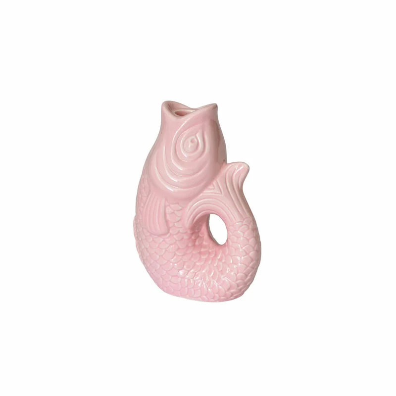 Gift Company Kerzenhalter Monsieur Carafon S, Kerzenständer in Fisch-Form, Steingut, Sea Pink, H 16.2 cm, 1055303012