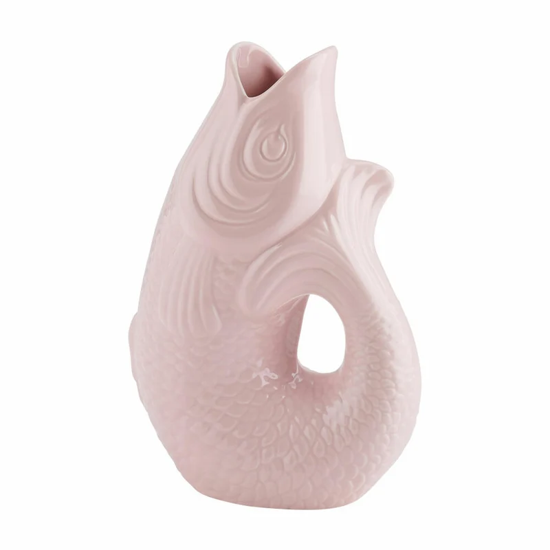 Gift Company Vase Monsieur Carafon L, Dekovase in Fisch-Form, Steingut, Sea Pink, 31cm, 1087405012