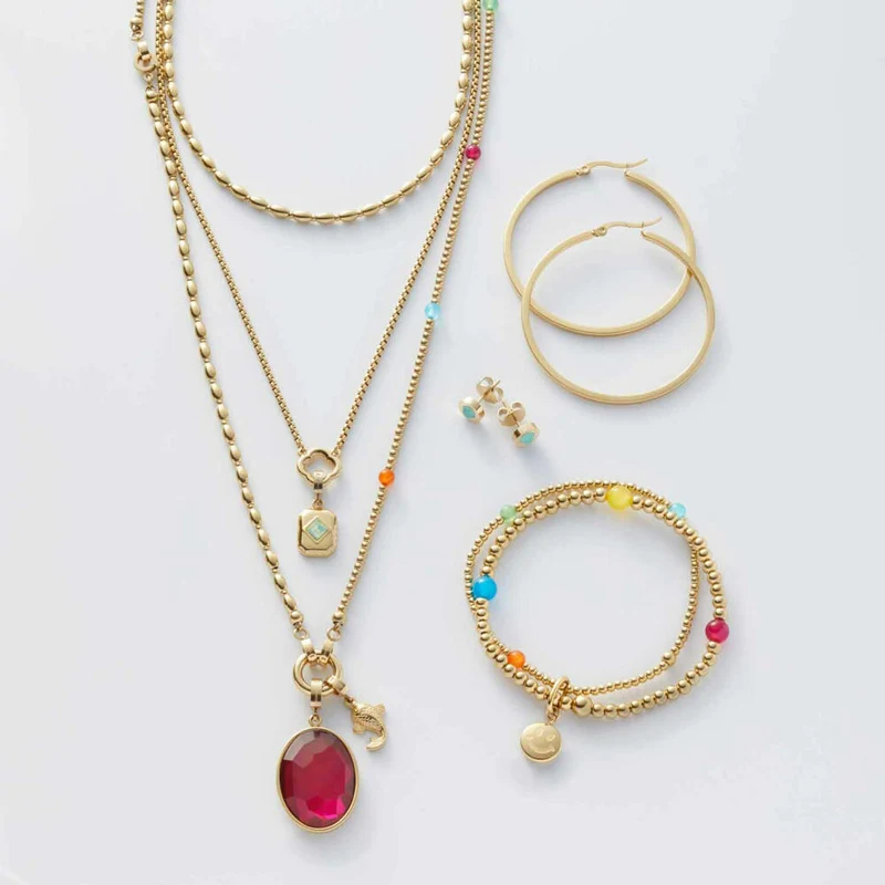Leonardo Jewels Halskette 45 Smile Clip&Mix, Kette, Schmuckkette, Modeschmuck, Edelstahl IP Gold, Gold, 023749
