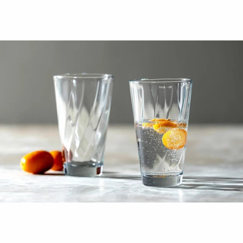 Leonardo Trinkglas Twist, Wasserglas, Saftglas, Longdrinkglas, Kalk-Natron-Glas, 300 ml, 023591