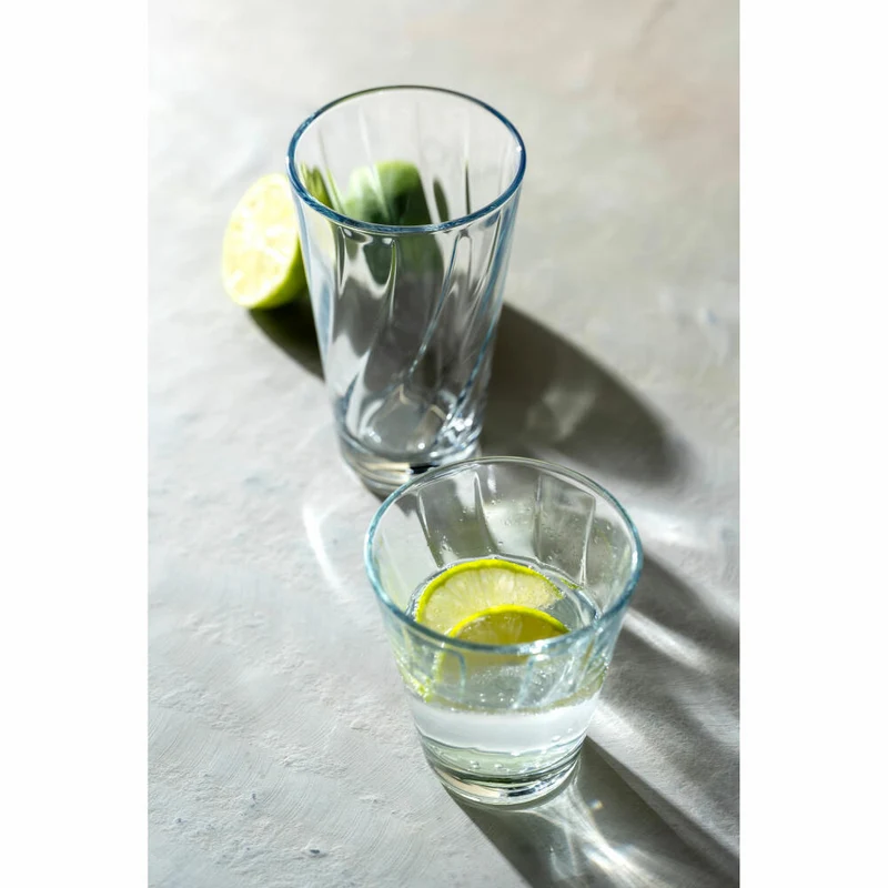 Leonardo Trinkglasset Twist, 12-tlg, Trinkglas, Wasserglas, Longdrinkglas, Kalk-Natron-Glas, 023592