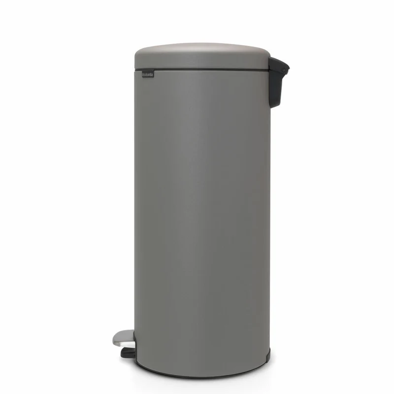 Brabantia Treteimer NewIcon, Abfalleimer, Mülleimer, Abfallbehälter, Stahl, Mineral Concrete Grey, 30 L, 119187