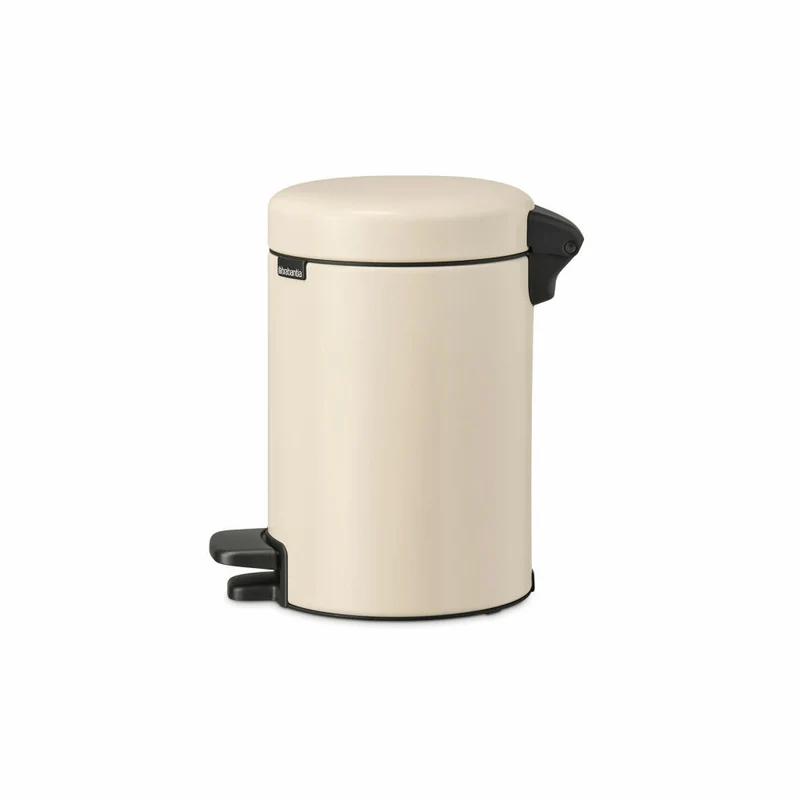 Brabantia Treteimer NewIcon, Kosmetikeimer, Mülleimer, Abfallbehälter, Stahl, Soft Beige, 3 L, 149887