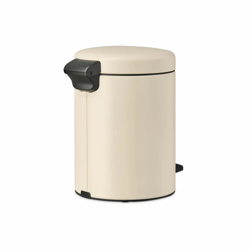 Brabantia Treteimer NewIcon, Kosmetikeimer, Mülleimer, Abfallbehälter, Stahl, Soft Beige, 5 L, 149900