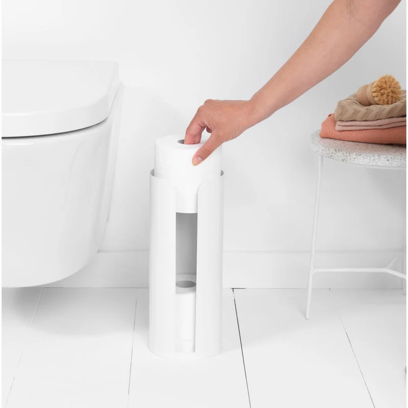Brabantia Toilettenpapierständer ReNew, Ersatzrollenhalter, Klopapierhalter, WC-Ständer, Stahl, White, 280528