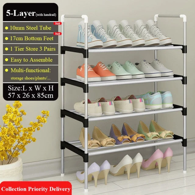 Adjustable 30 Pair Shoe Rack Space Saving Storage Organizer