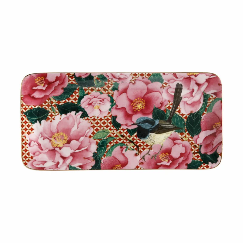 Maxwell & Williams TC Silk Road Platte, Servierplatte, Servierteller, in Geschenkbox, Porzellan, Rot, 25 x 12 cm, HV0173