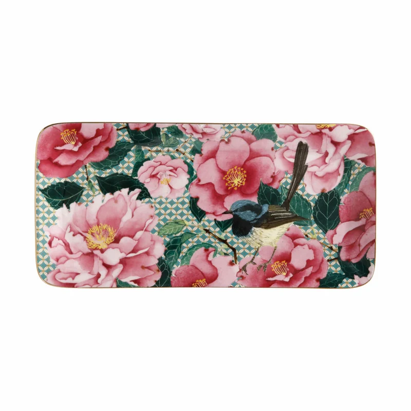 Maxwell & Williams TC Silk Road Platte, Servierplatte, Servierteller, in Geschenkbox, Porzellan, Aqua, 25 x 12 cm, HV0174