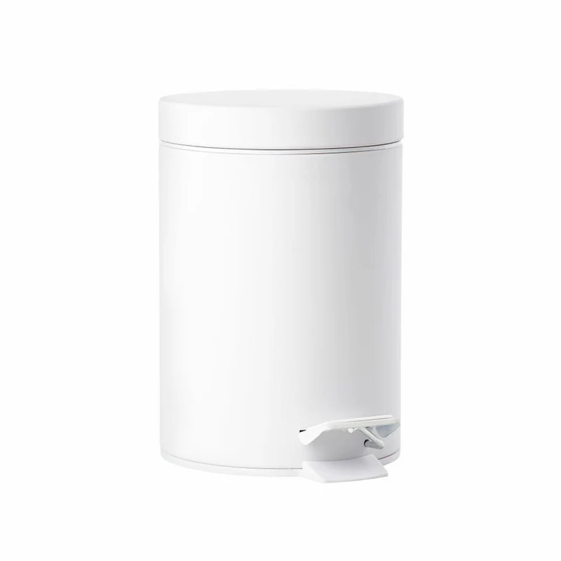 Zone Denmark Pedaleimer Solo, Treteimer, Mülleimer, Kosmetikeimer, Badeimer, Stahl, White, 3 L, 330169