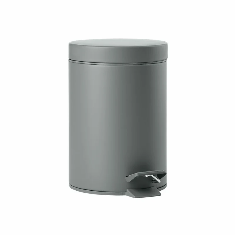 Zone Denmark Pedaleimer Solo, Treteimer, Mülleimer, Kosmetikeimer, Badeimer, Stahl, Grey, 3 L, 330170