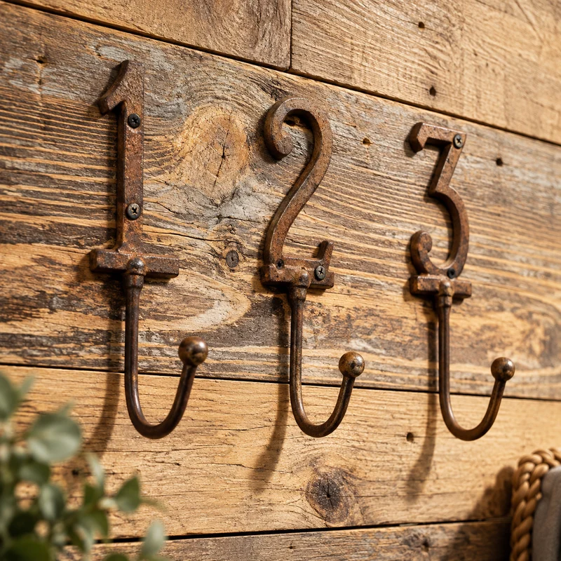 Creative Wood Wall Hanger with Iron Wall Hanger
