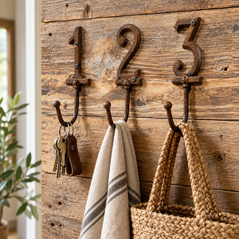 Creative Wood Wall Hanger with Iron Wall Hanger