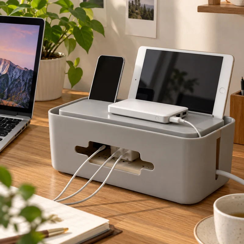 Storage Box and Organizer for Power Outlet