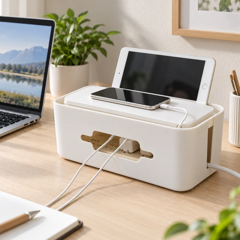 Storage Box and Organizer for Power Outlet
