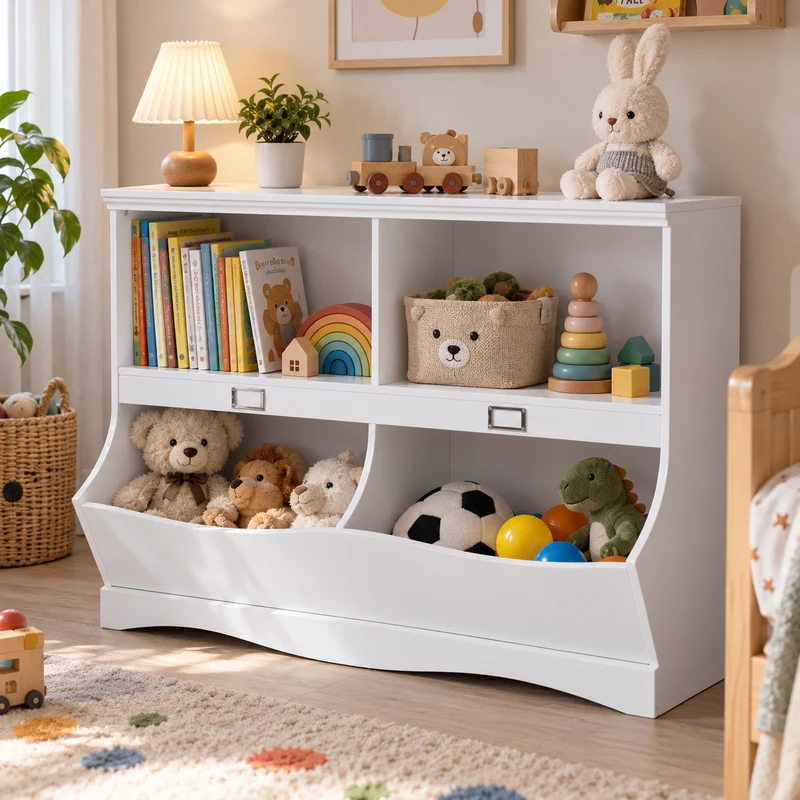 Modern Children Storage Bookshelf Bookcase Toy Organizer