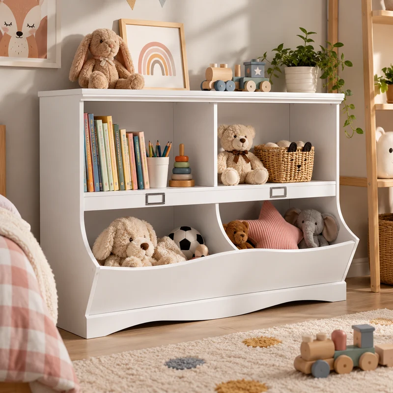 Modern Children Storage Bookshelf Bookcase Toy Organizer