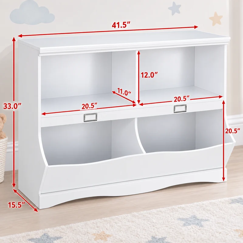 Modern Children Storage Bookshelf Bookcase Toy Organizer