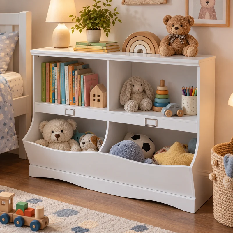 Modern Children Storage Bookshelf Bookcase Toy Organizer