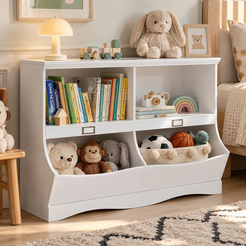 Modern Children Storage Bookshelf Bookcase Toy Organizer