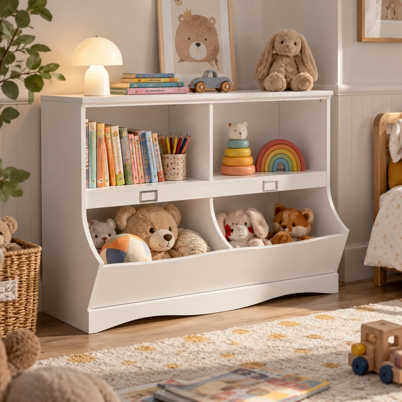 Modern Children Storage Bookshelf Bookcase Toy Organizer