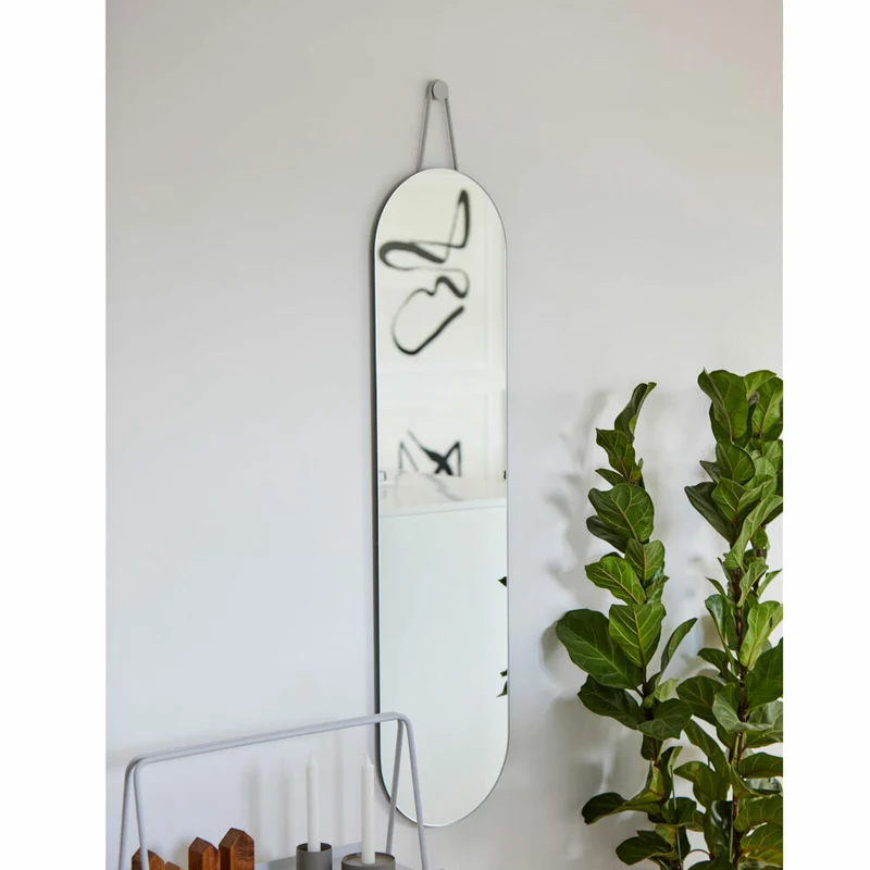Zone Denmark Wandspiegel A-Wall Mirror, Wand Spiegel, Garderobenspiegel, Flurspiegel, Metall, Soft Grey, 120 x 30 cm, 13589