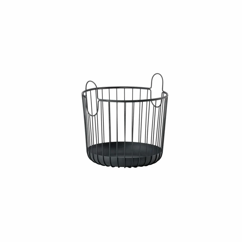 Zone Denmark Korb Inu, Metallkorb, Wäschekorb, Dekokorb, Übertopf, Metall, Black, Ø 30 cm, 10554