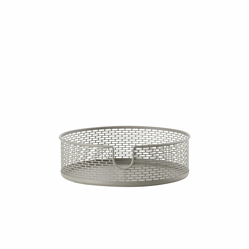 Zone Denmark Korb, Metallkorb, Aufbewahrungskorb, Make Up Organizer, Metall / Eisen, Taupe, Ø 20 cm, 10578