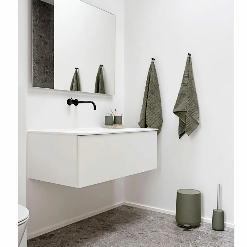 Zone Denmark Pedaleimer Nova, Treteimer, Mülleimer, Kosmetikeimer, Badeimer, ABS, Olive Green, 3 L, 28102