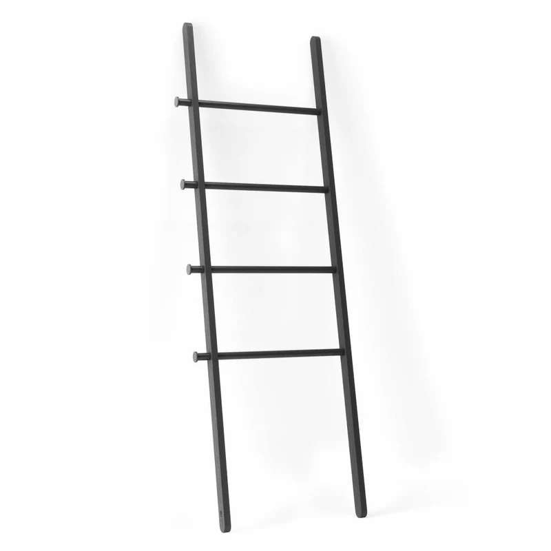 Umbra Kleiderleiter Leana, Handtuchleiter, Kleiderständer, Pappelholz, Schwarz, 152 cm, 1017445-040