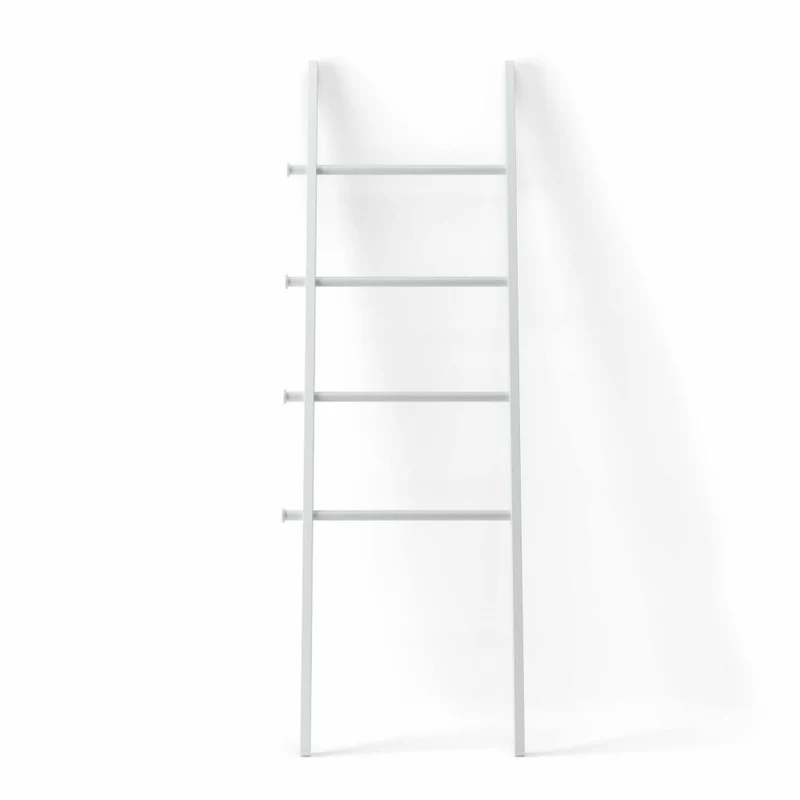 Umbra Kleiderleiter Leana, Handtuchleiter, Kleiderständer, Pappelholz, Weiß, 152 cm, 1017445-660