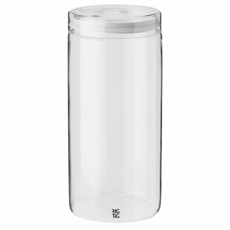Rig-TIg Aufbewahrungsglas Store-It, Vorratsglas, Vorratsdose, Borosilikatglas, Light Grey, 1.5 L, Z00232-1