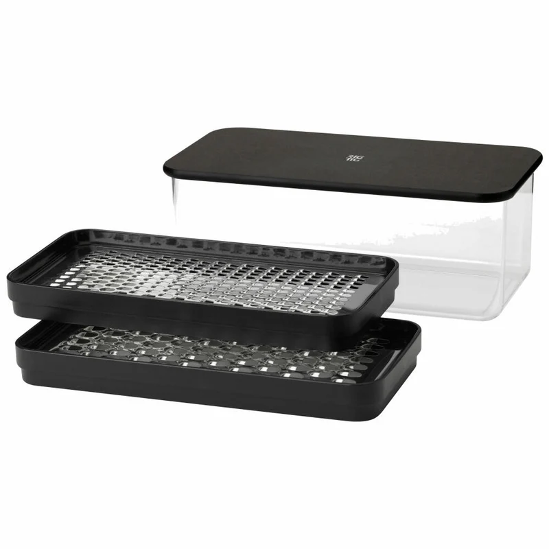 Rig-Tig Küchenreibe Grate-It mit Auffangbehälter, 2 Reibeflächen, Kunststoff, Edelstahl, Black, 1.4 L, Z00278