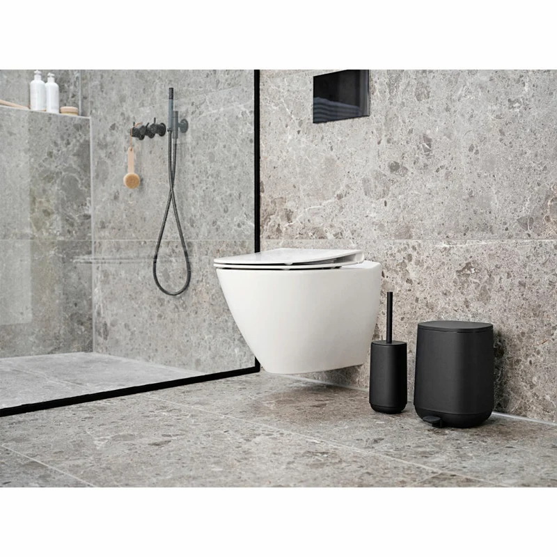 Zone Denmark Pedaleimer Time, Treteimer, Mülleimer, Kosmetikeimer, Badeimer, ABS, Black, 3 L, 28121