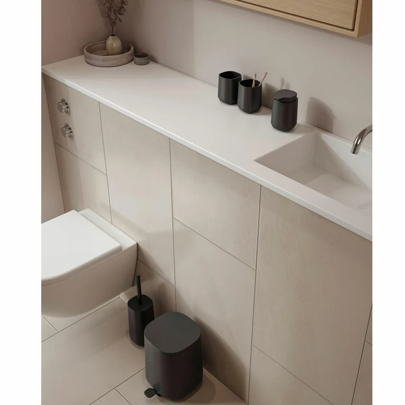 Zone Denmark Pedaleimer Time, Treteimer, Mülleimer, Kosmetikeimer, Badeimer, ABS, Black, 3 L, 28121