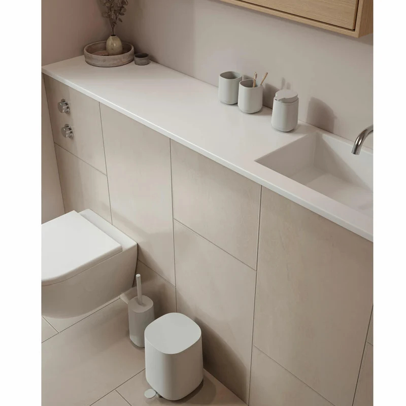 Zone Denmark Pedaleimer Time, Treteimer, Mülleimer, Kosmetikeimer, Badeimer, ABS, Soft Grey, 3 L, 28129